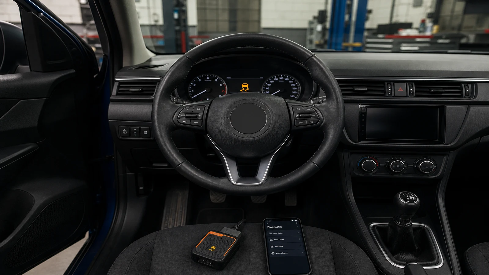 Calibrating a steering angle sensor with an OBD2 tool after a UK wheel alignment